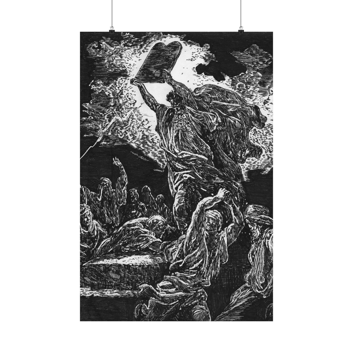Moses Breaking the Tablets of Law, 24x36 Matte Poster